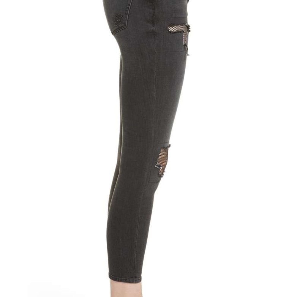 NWT Free People Fishnet Crop Skinny Jeans - Picture 4 of 8
